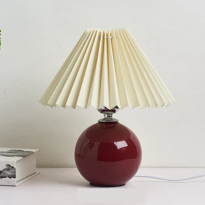 Antik plisseret – vintage bordlampe med læg